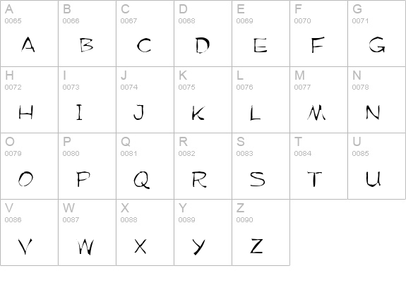 Mufferaw Gaunt uppercase A-Z preview