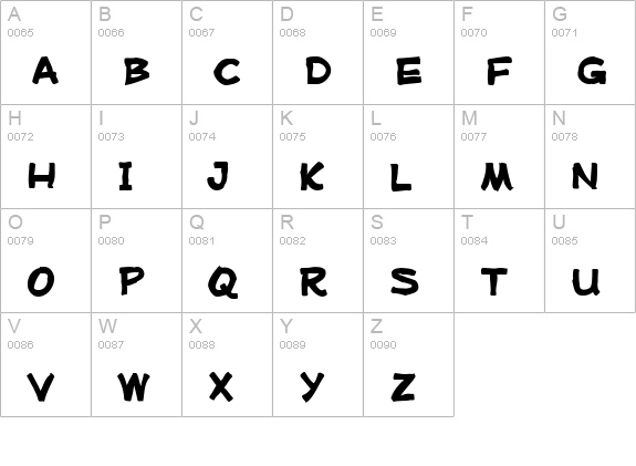 Mufferaw Ink uppercase A-Z preview