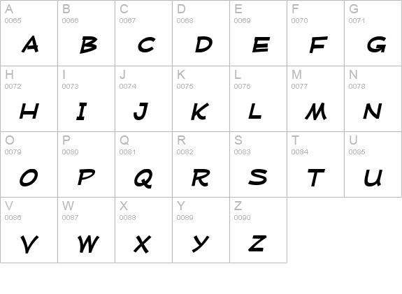 Mufferaw Xp Bold Italic uppercase A-Z preview