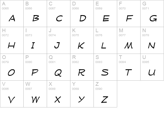 Mufferaw Xp Italic uppercase A-Z preview