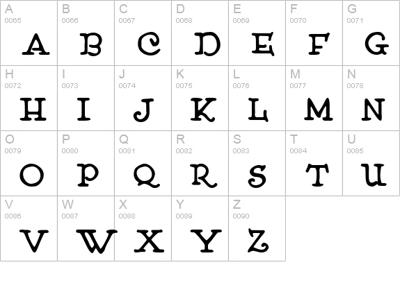 Muffy uppercase A-Z preview