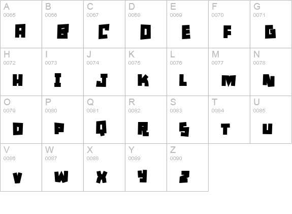 Mullet uppercase A-Z preview