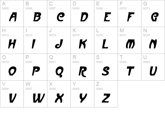 MullinsCaps Bold Italic uppercase A-Z preview