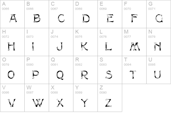 MultiformCaps uppercase A-Z preview