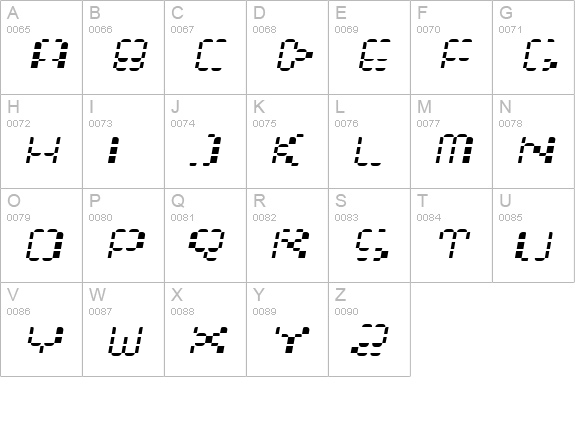 Multihora uppercase A-Z preview