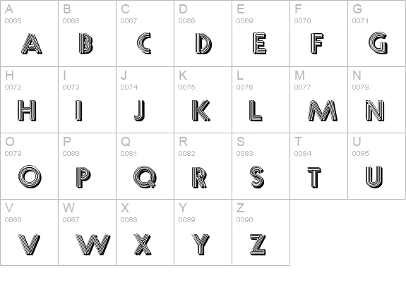 Multistrokes uppercase A-Z preview