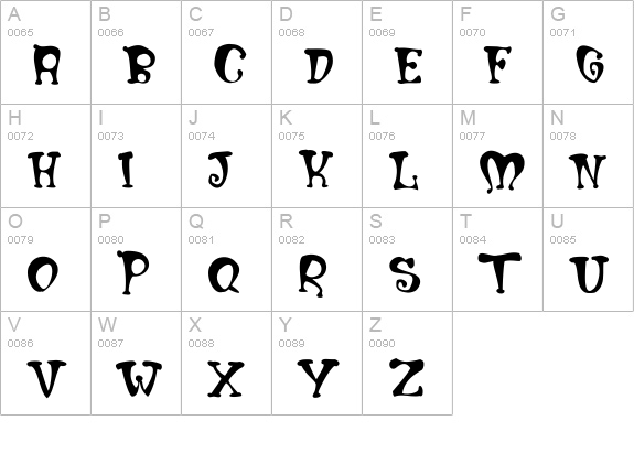 Mumblypegs  uppercase A-Z preview