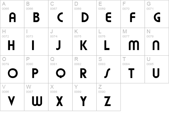 Mumbo Display SSi uppercase A-Z preview