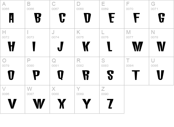 MunsterMash Bold uppercase A-Z preview