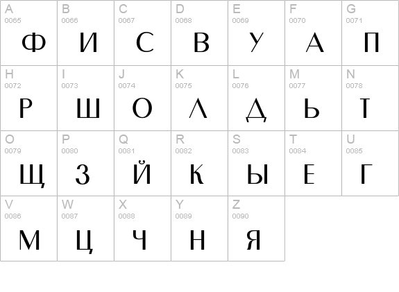 Murmansk uppercase A-Z preview