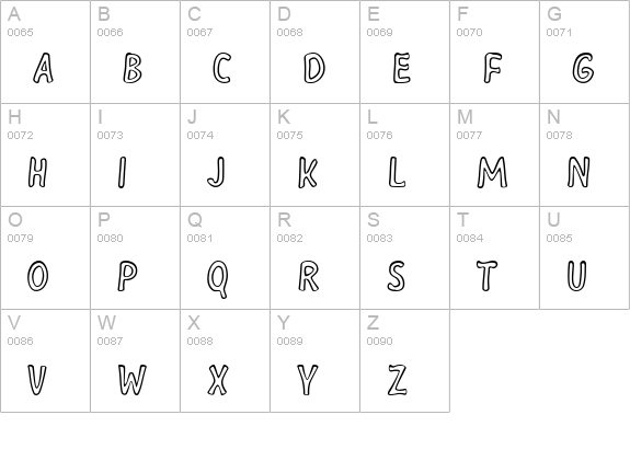MushmellowOutline uppercase A-Z preview