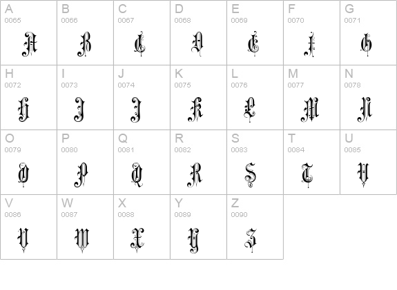Music Hall uppercase A-Z preview