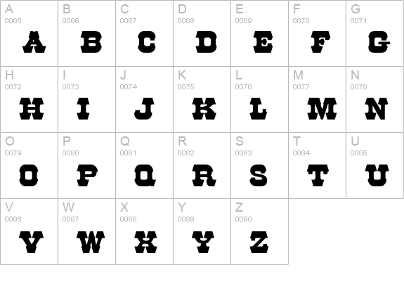 Mustang uppercase A-Z preview