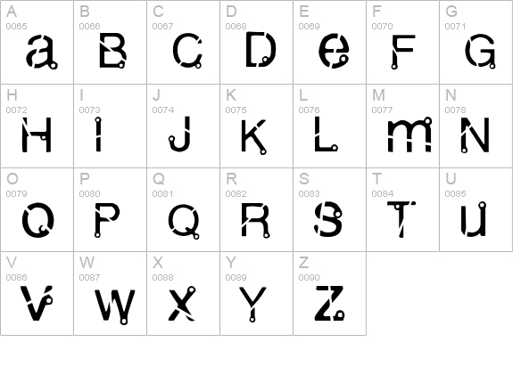 Mutant uppercase A-Z preview