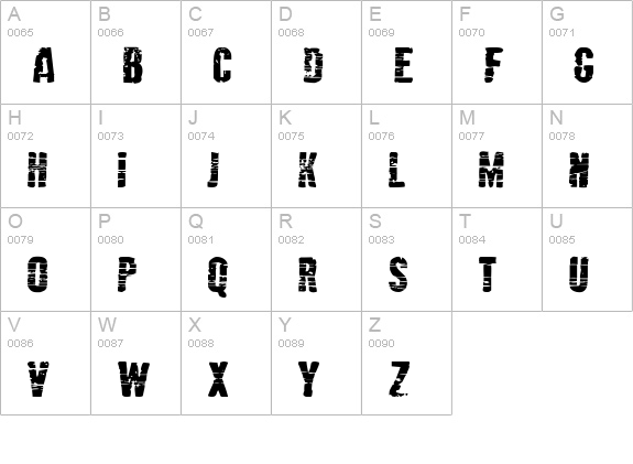 MutantE uppercase A-Z preview