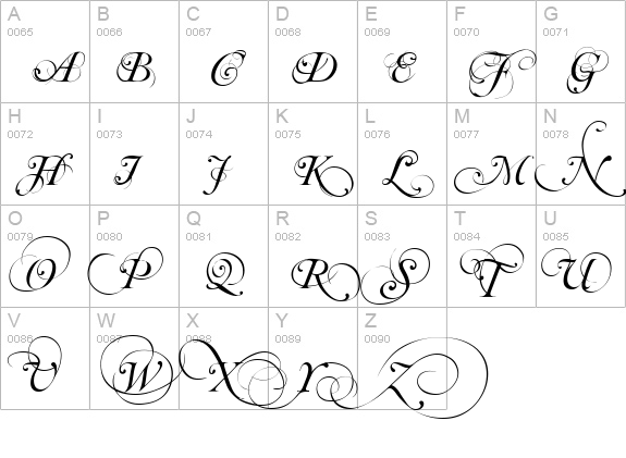 Mutlu Ornamental uppercase A-Z preview