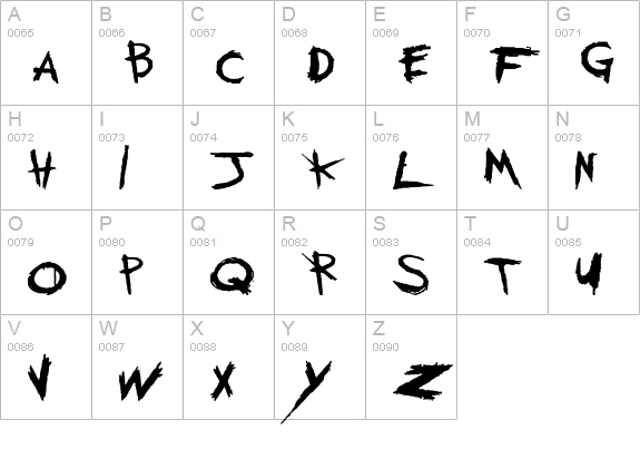 My Chemical Romance uppercase A-Z preview