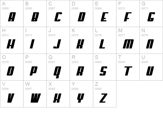 My Puma Oblique uppercase A-Z preview