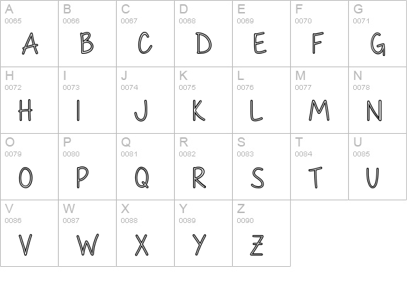 MyFirstCrush uppercase A-Z preview