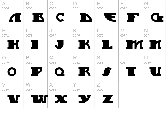 MyGalSwoopyNF uppercase A-Z preview
