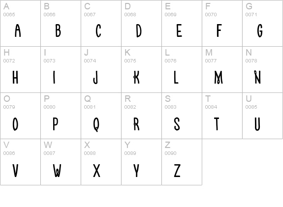 Myosotis Bold uppercase A-Z preview