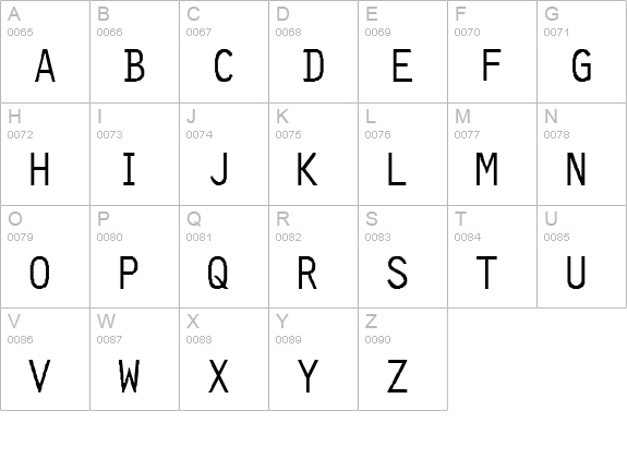 Myriade uppercase A-Z preview