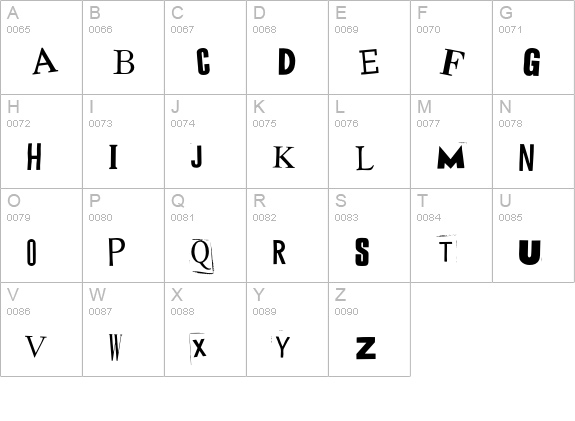 MysteryEF-White uppercase A-Z preview
