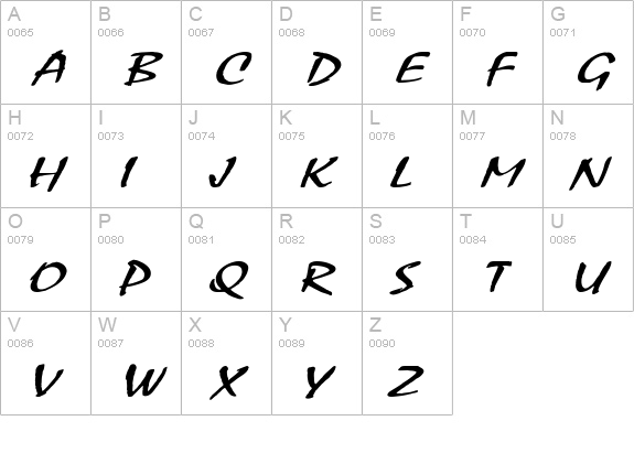 Mystic Extended Italic uppercase A-Z preview