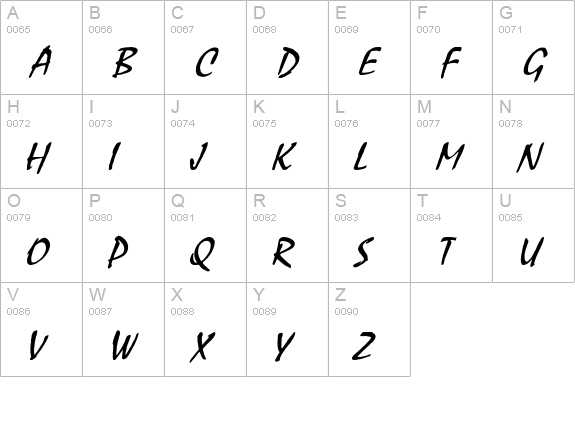 Mystic Italic uppercase A-Z preview