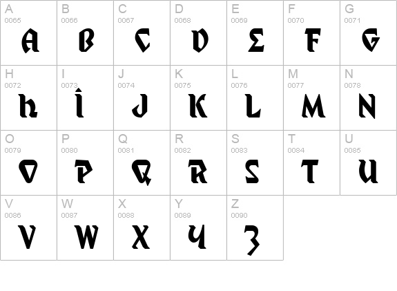 Mystic Prophet uppercase A-Z preview