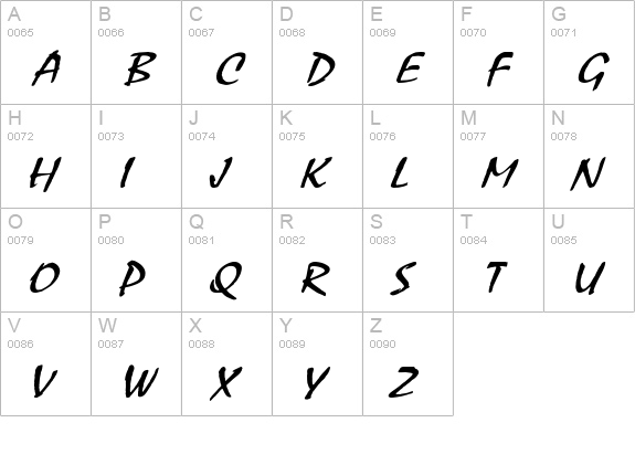 Mystic Wide Italic uppercase A-Z preview