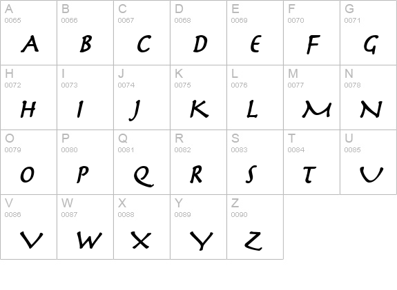Mythology BoldItalic uppercase A-Z preview