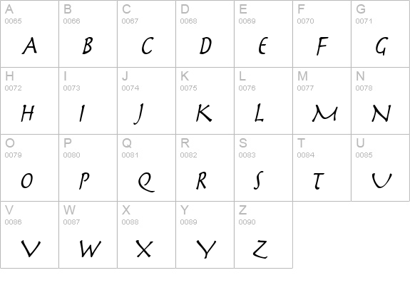 Mythology Condensed Italic uppercase A-Z preview