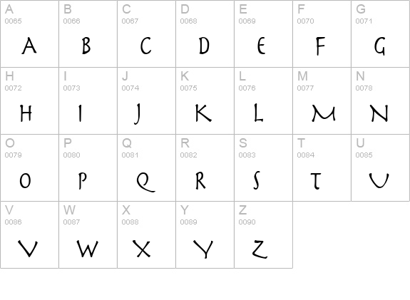 Mythology Condensed Normal uppercase A-Z preview