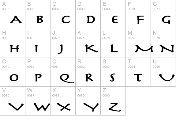 Mythology Extended Bold uppercase A-Z preview