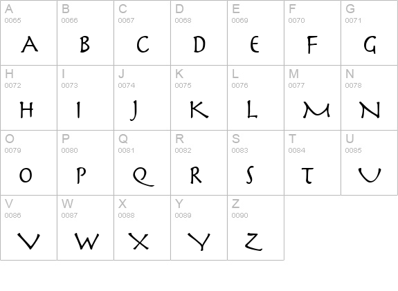 Mythology Normal uppercase A-Z preview