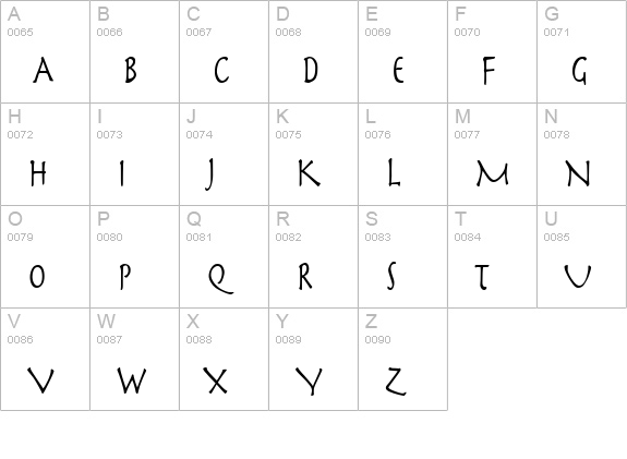 Mythology Thin Normal uppercase A-Z preview