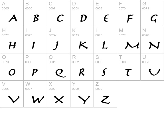 Mythology Wide BoldItalic uppercase A-Z preview