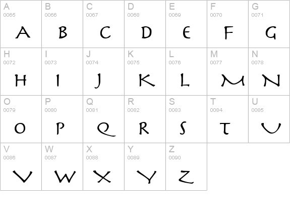 Mythology Wide Normal uppercase A-Z preview