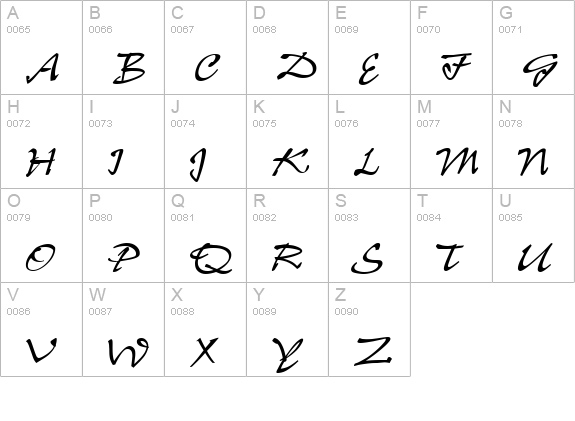 Mythos uppercase A-Z preview