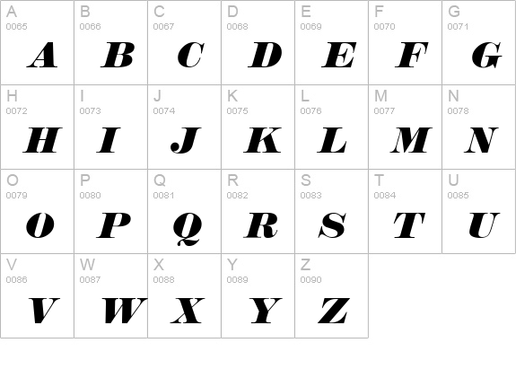 N790-Modern-Italic uppercase A-Z preview