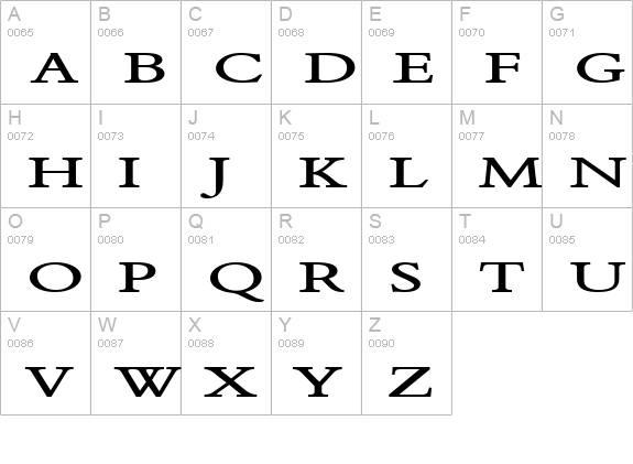 Nadine 2 Extended Bold uppercase A-Z preview