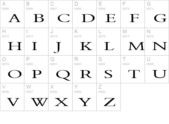 Nadine 2 Extended Normal uppercase A-Z preview