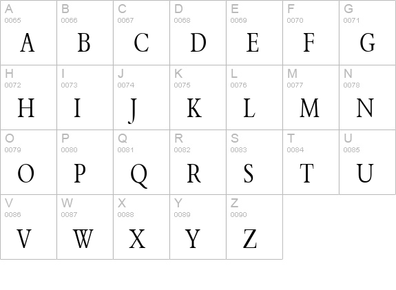 Nadine 2 Thin Normal uppercase A-Z preview