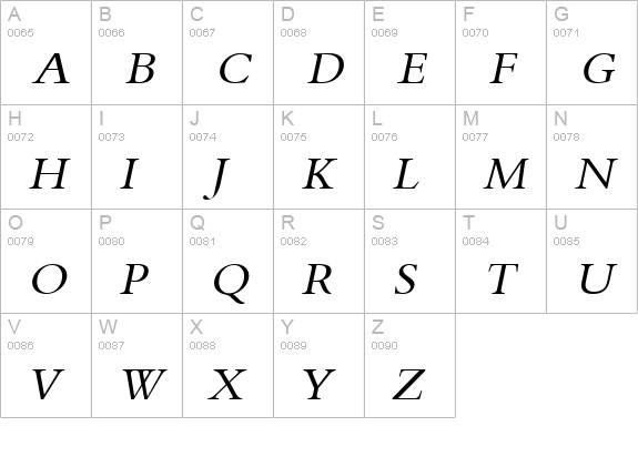 Nadine 2 Wide Italic uppercase A-Z preview