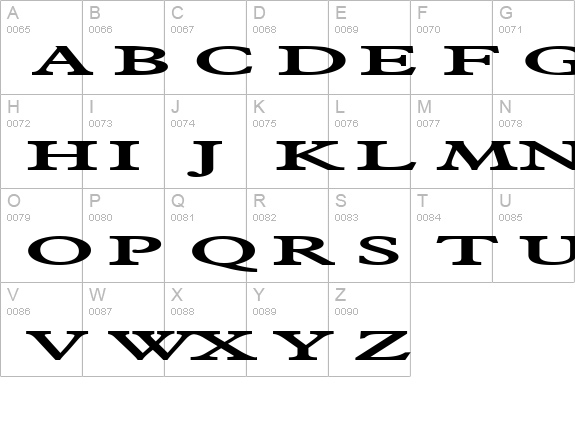Nadine Extended Bold uppercase A-Z preview