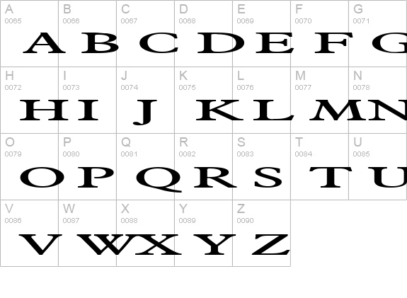 Nadine Extended Normal uppercase A-Z preview