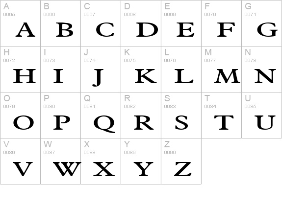 Nadine Normal uppercase A-Z preview