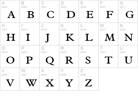 Nadine Wide Normal uppercase A-Z preview
