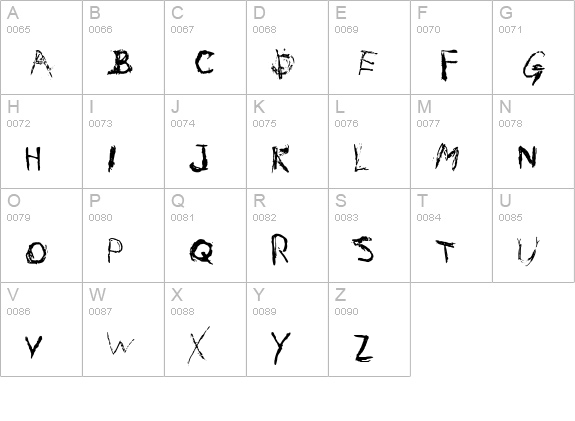 Nail Scratch uppercase A-Z preview